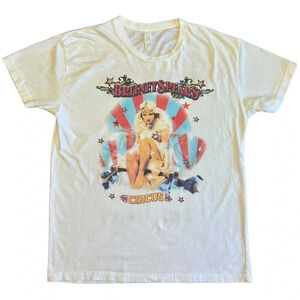 Y2K Britney Spears Circus Concert Tour Shirt White Pop Music Band Tee 2009